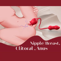 Rose Tongue Licking with Thrusting Egg Vibrator (≤35 dB) - App or Partner Can Control Remotely, Small But Powerful #Pussy Licking