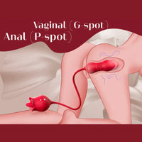 Rose Tongue Licking with Thrusting Egg Vibrator (≤35 dB) - App or Partner Can Control Remotely, Small But Powerful #Pussy Licking