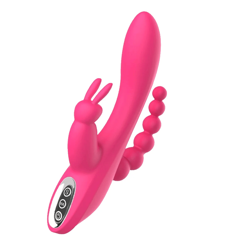Tailor-Made Orgasms Triple Stimulation Curved Rechargeable Rabbit Vibrator 4.8 Inch
