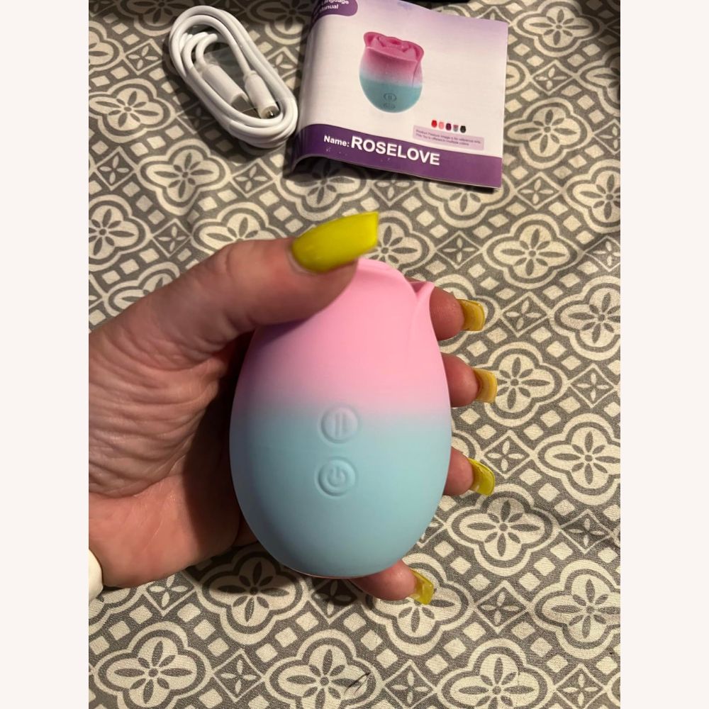 Rose Clitoral Suction Stimulator in Adorable Pink & Light Blue, Cute & Feminine Design (<40 dB)