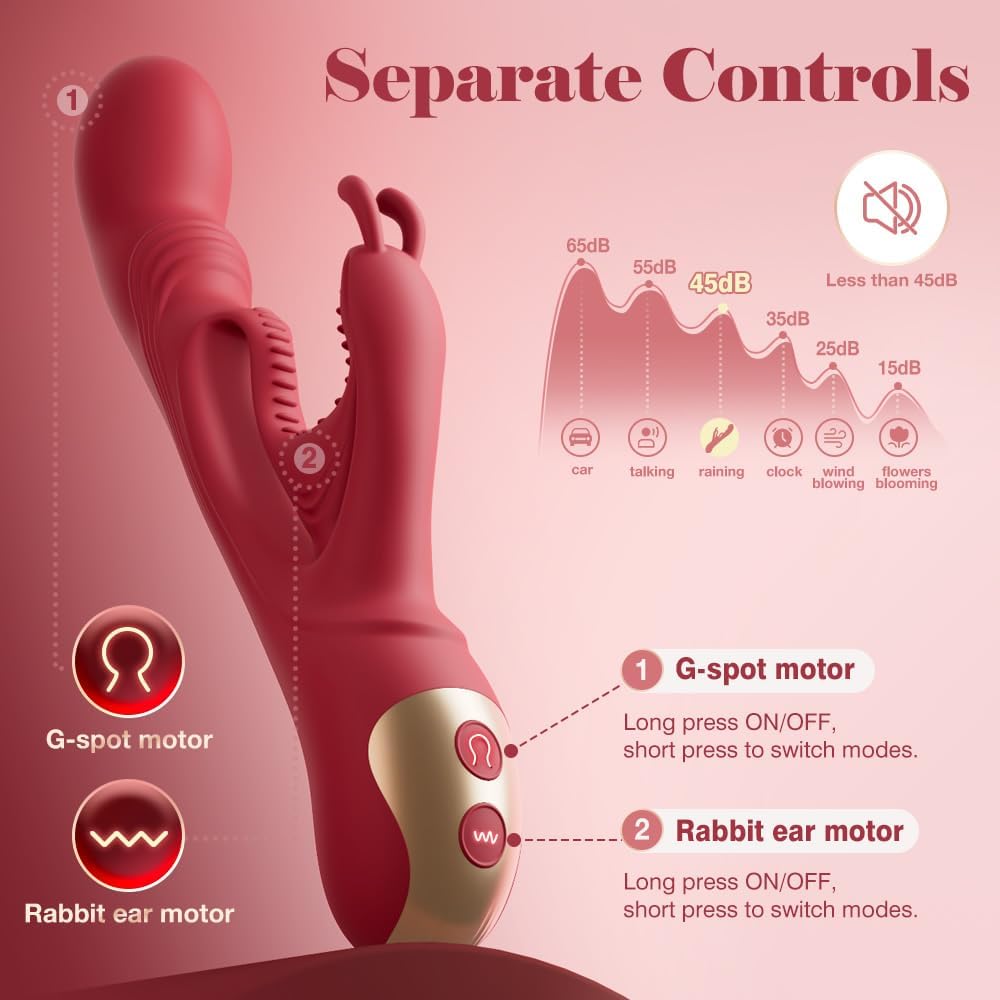 Rabbit Vibrator Hug Clit with Soft Hollow Bunny Ears for More Precise Clitoral Stimulation