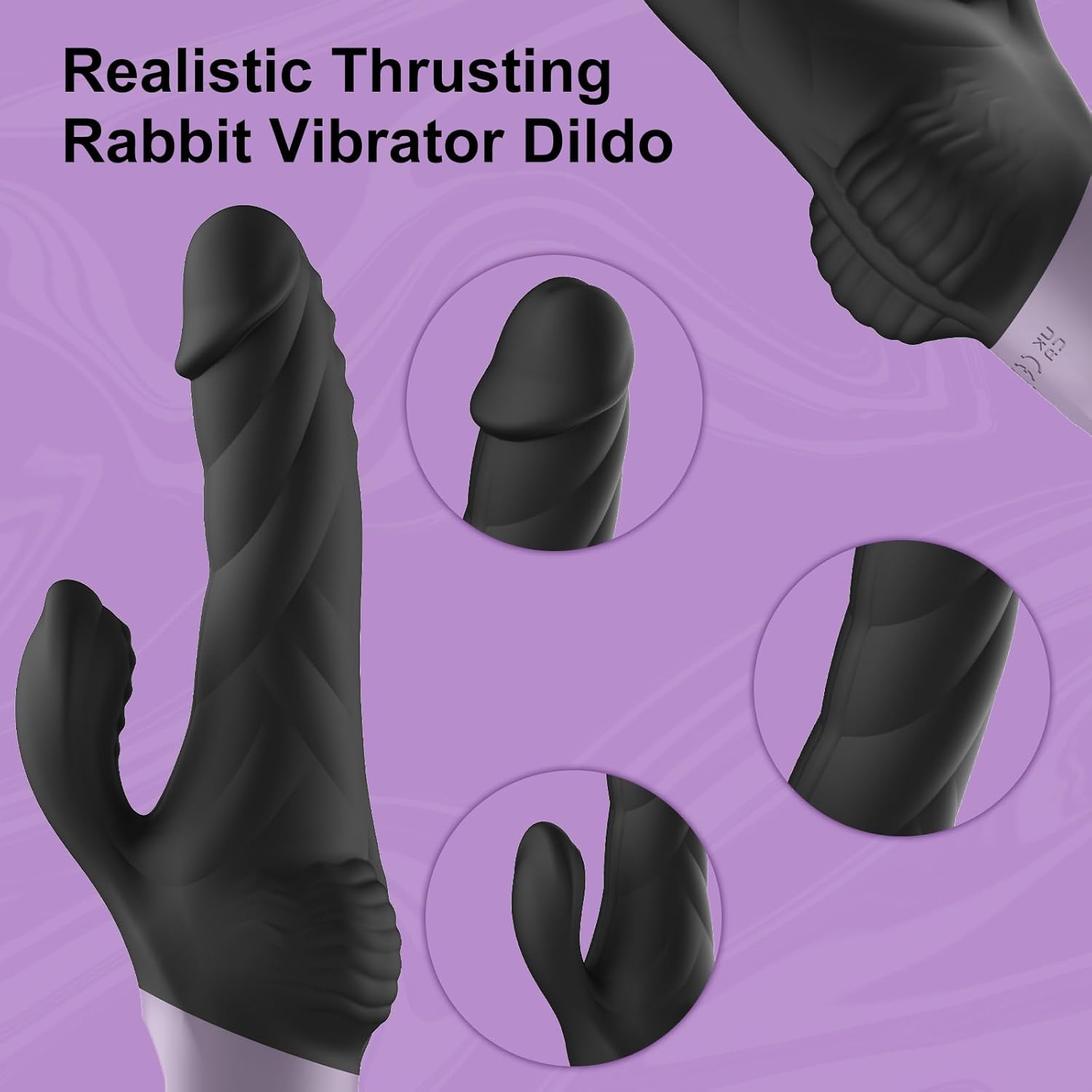 LED Screen Display Silicone G Spot Rabbit Vibrator with 9 Thrusting & 9 Vibrating Modes 9.8 Inch