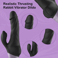 LED Screen Display Silicone G Spot Rabbit Vibrator with 9 Thrusting & 9 Vibrating Modes 9.8 Inch