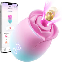 Rose Clitoral Suction Stimulator in Adorable Pink & Light Blue, Cute & Feminine Design (<40 dB)