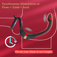 Vibrating Cock Ring Taint Rubbing Stimulator with Mini Bullet Remote Control 9.38Inch (<30 dB)