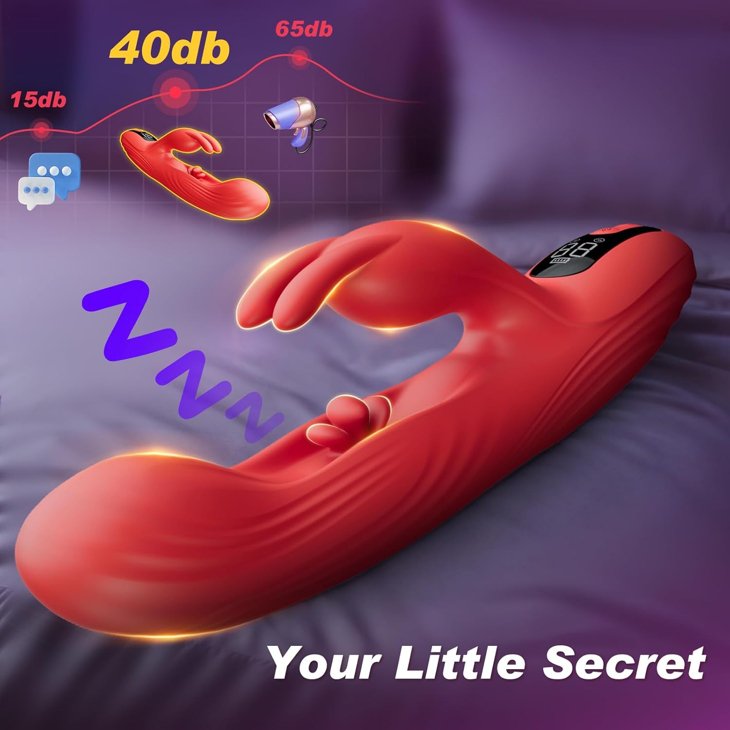 Triple Stimulation LED Screen Display 9 Vibrations & 9 Tapping Rabbit Vibrator