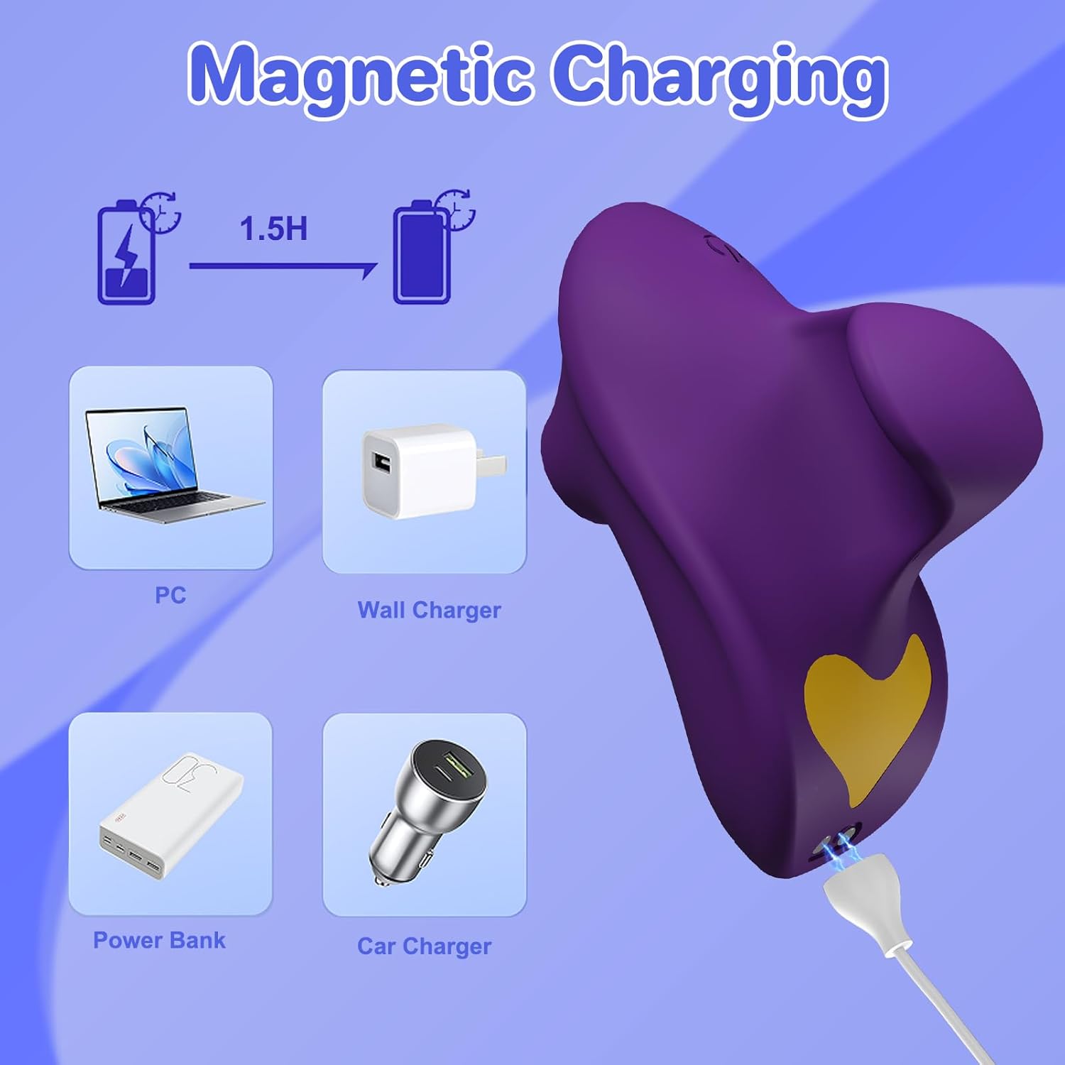 Precision Finger Vibrator - 10 Suction Modes, Lightweight, Cute Heart Design