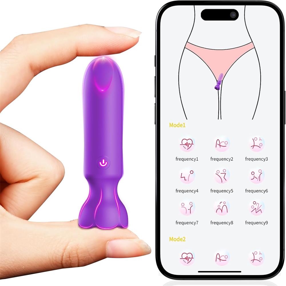 App Controlled Rechargeable Silicone Mini Bullet Vibrator (<45 dB) #Hold The Moan #Orgasmic Contractions #Real Orgasm