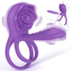 Dual Romance Standing Doggy Double Penis Rings Combined with Rose Clitoral Stimulator (<40 dB)
