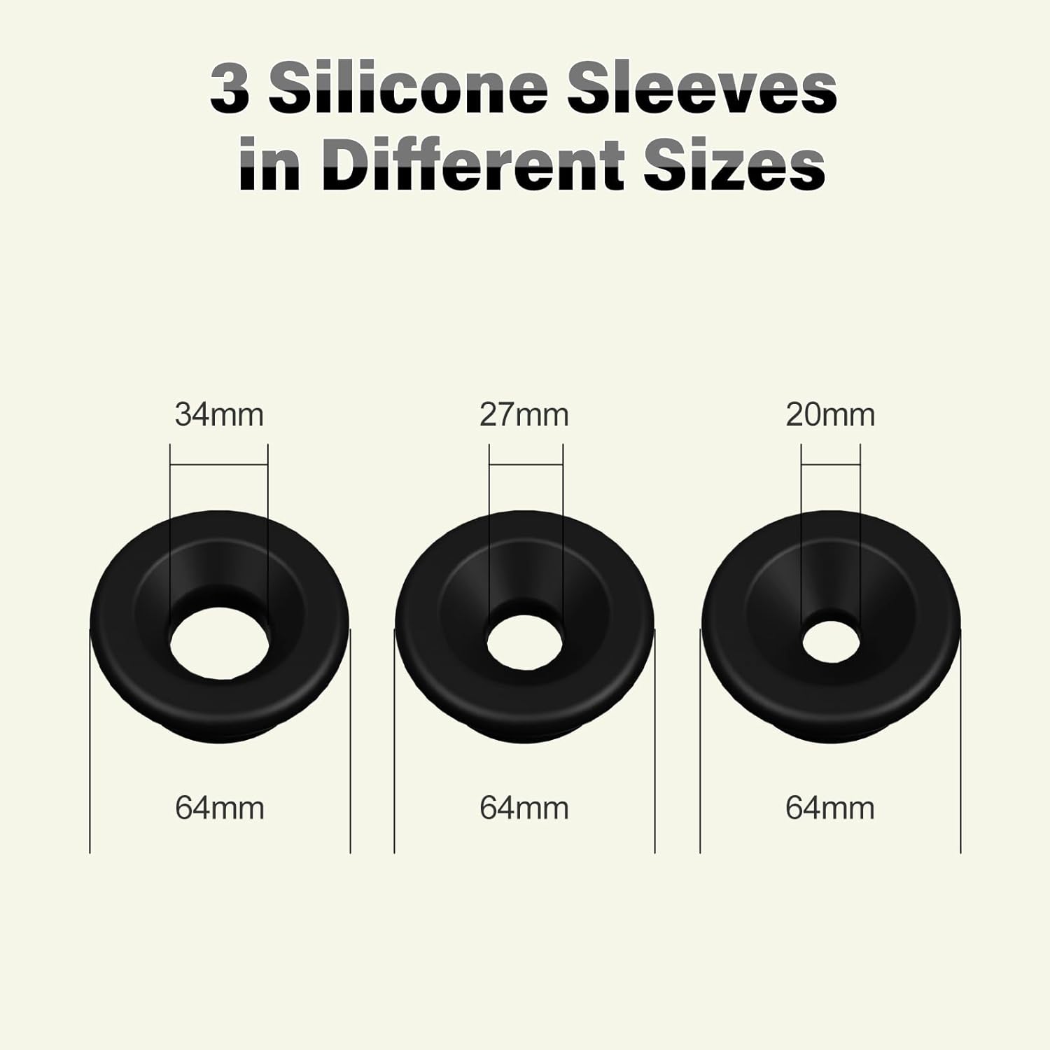 Manual Vacuum Penis Pump with 3 Sleeve Sizes, Ergonomic Grip & Clear Measurement Tube