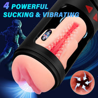 Solace - Automatic Freshly Shaved Vaginal Male Masturbator - LED Display with 4 Sucking & Vibrating & Thrusting Modes (≤60 dB)