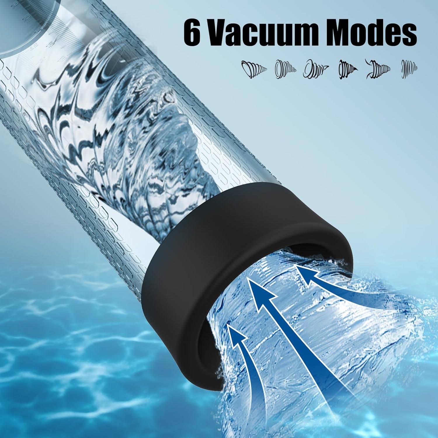 Automatic Vacuum Penis Pump with 6 Pressure & Vibration Modes, Narrow Barrel Design for ED Therapy & Recovery