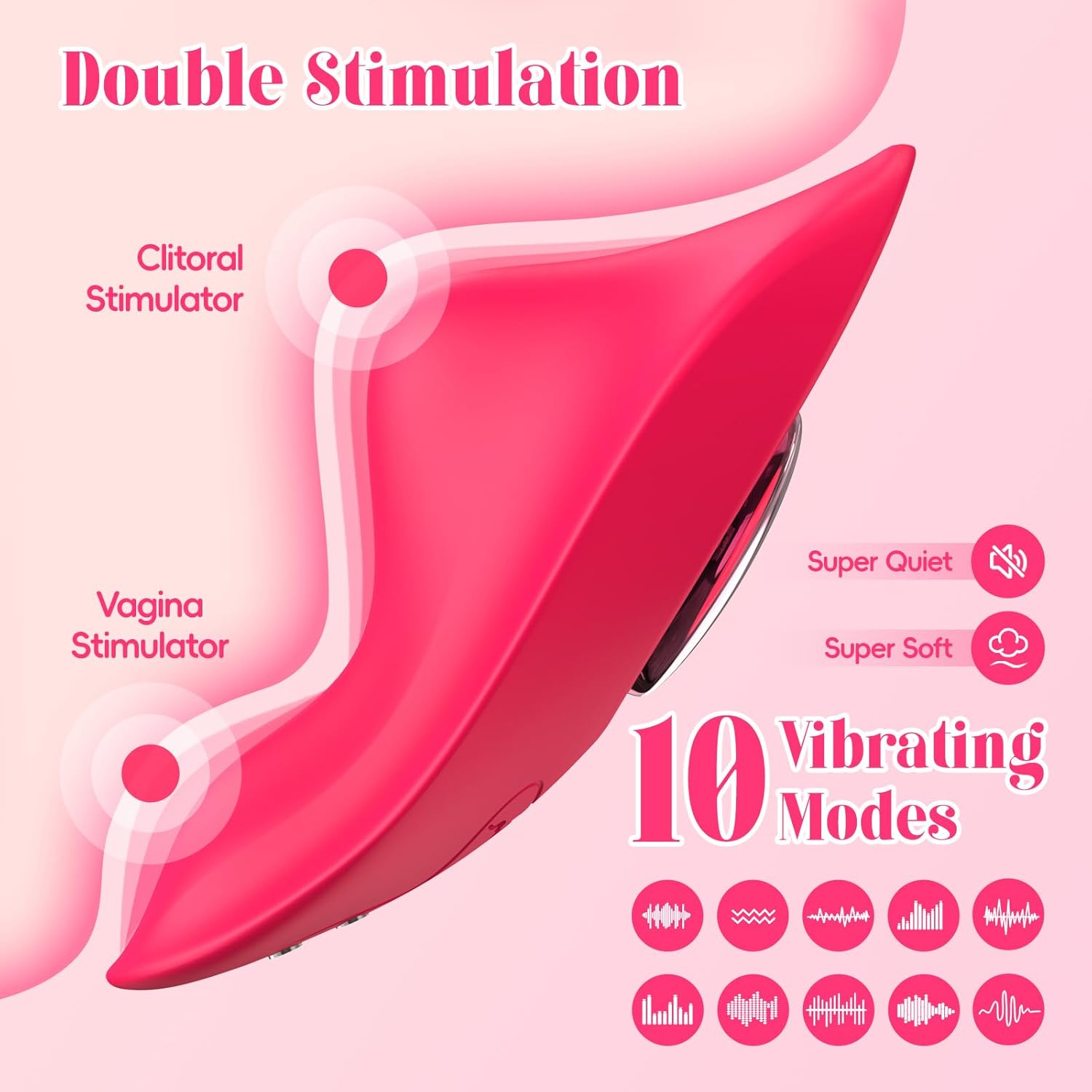 App Cellphone Wearable Vibrating Panties - Detachable Magnetic Heart Keeps It In Place, Kinky Game Nights (<40 dB)