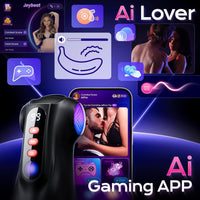 FFM Fantasy Sucking, Vibrating & Edging AI Sync Masturbator with Three Textured Sleeves (Mouth, Vagina, Anal), Rhythmic Light Show