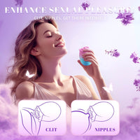 Rose Clitoral Suction Stimulator in Adorable Pink & Light Blue, Cute & Feminine Design (<40 dB)