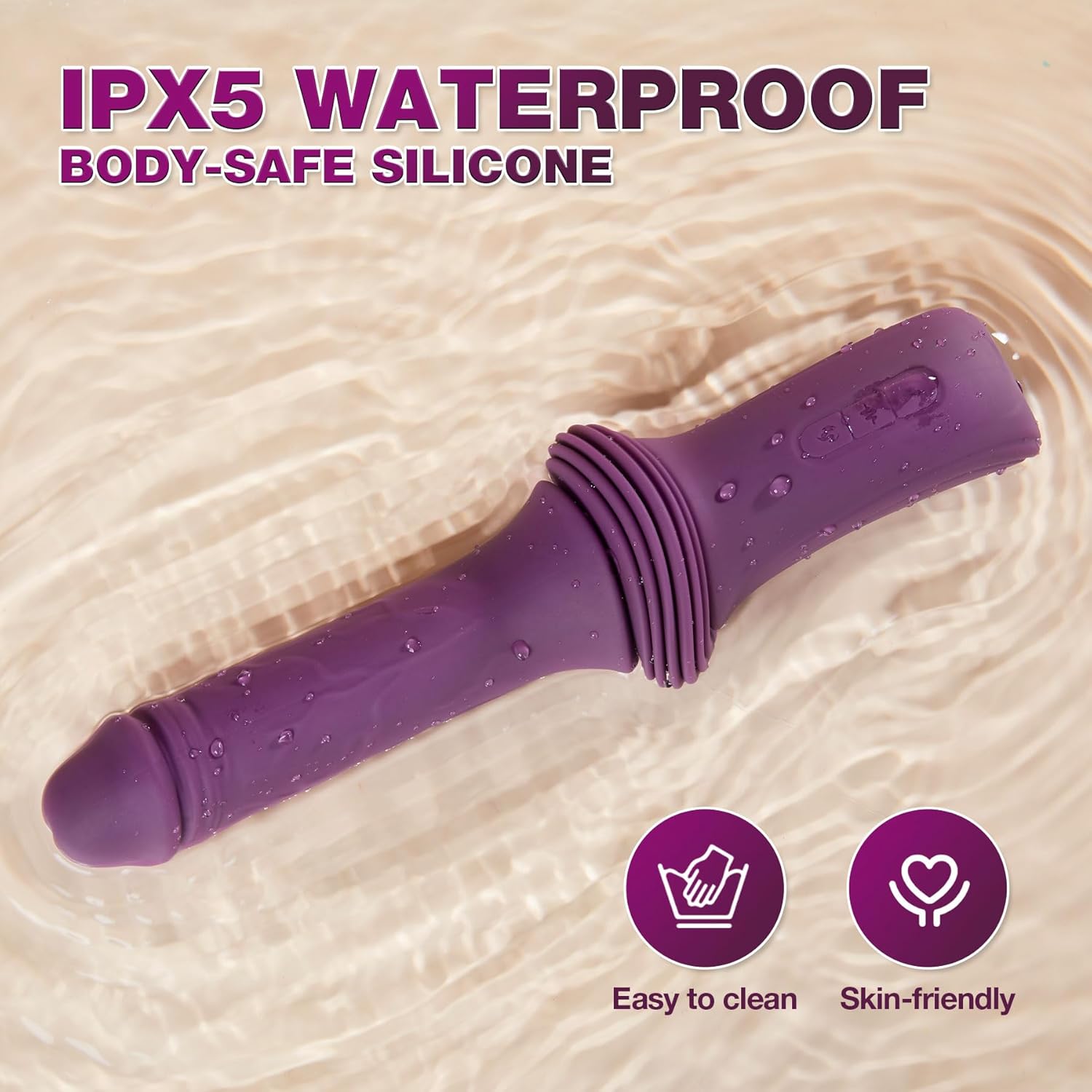 Thrusting Telescopic Heating (108°F) Dildo Vibrator with Removable Suction Cup 12.85 Inch