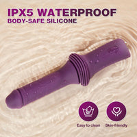 Thrusting Telescopic Heating (108°F) Dildo Vibrator with Removable Suction Cup 12.85 Inch