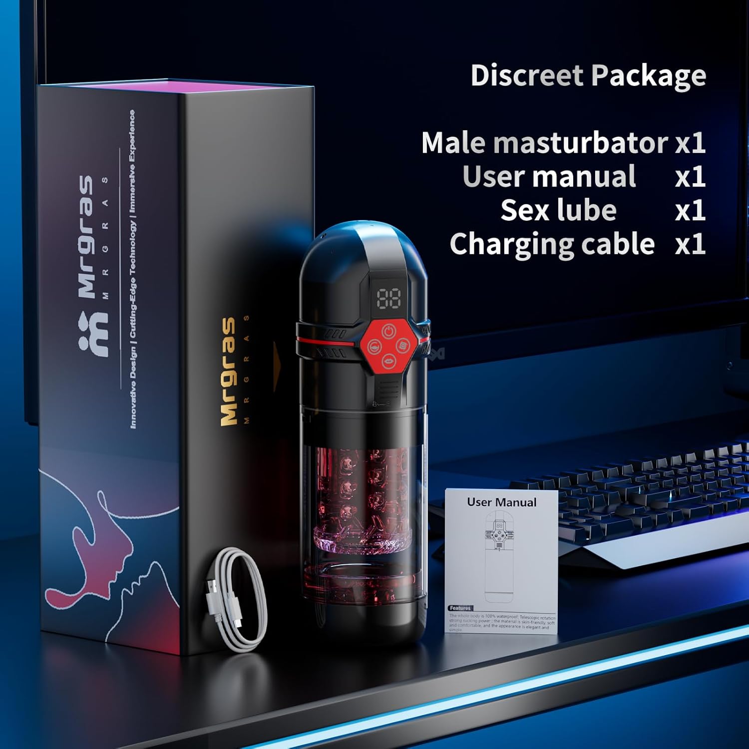 Upgrade 12 in 1 Automatic Cum Lovers Masturbator Hyperspermia Vacuum Pump with LCD Display (<50 dB)