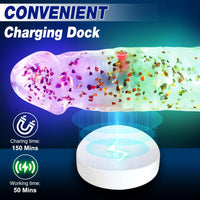 8.9" Colorful Luminous Glow Confetti Dildo with 7 Vibrating Modes & Remote