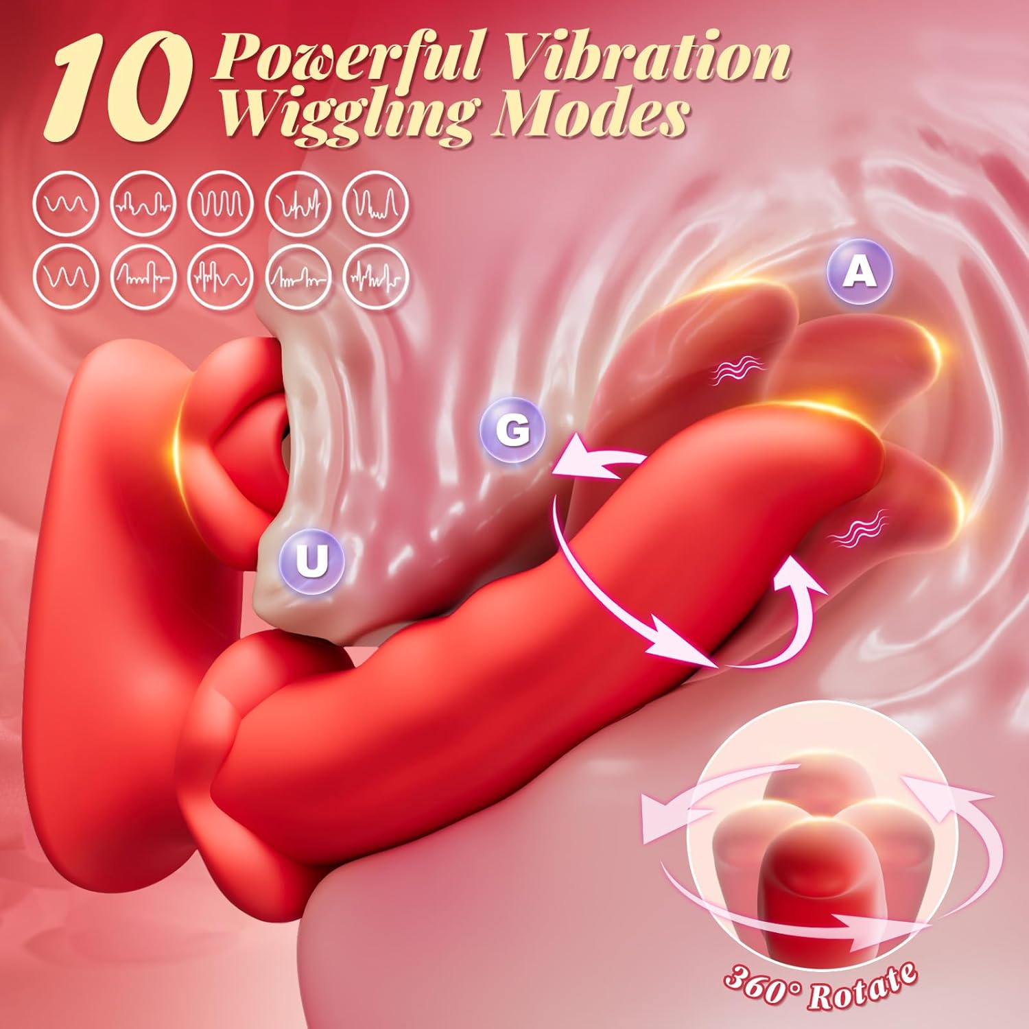 2025 Upgraded Clit Vibrator Rotating Tongue with Stronger Suction, Wiggle Vibrations