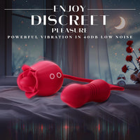 Rose Tongue Licking with Thrusting Egg Vibrator (≤35 dB) - App or Partner Can Control Remotely, Small But Powerful #Pussy Licking