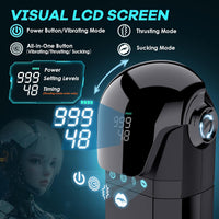 9IN1 Adjustable Helmet Throated Swallowing Male Masturbator with 9 Sucking & Thrusting & Vibrating (<50 dB)