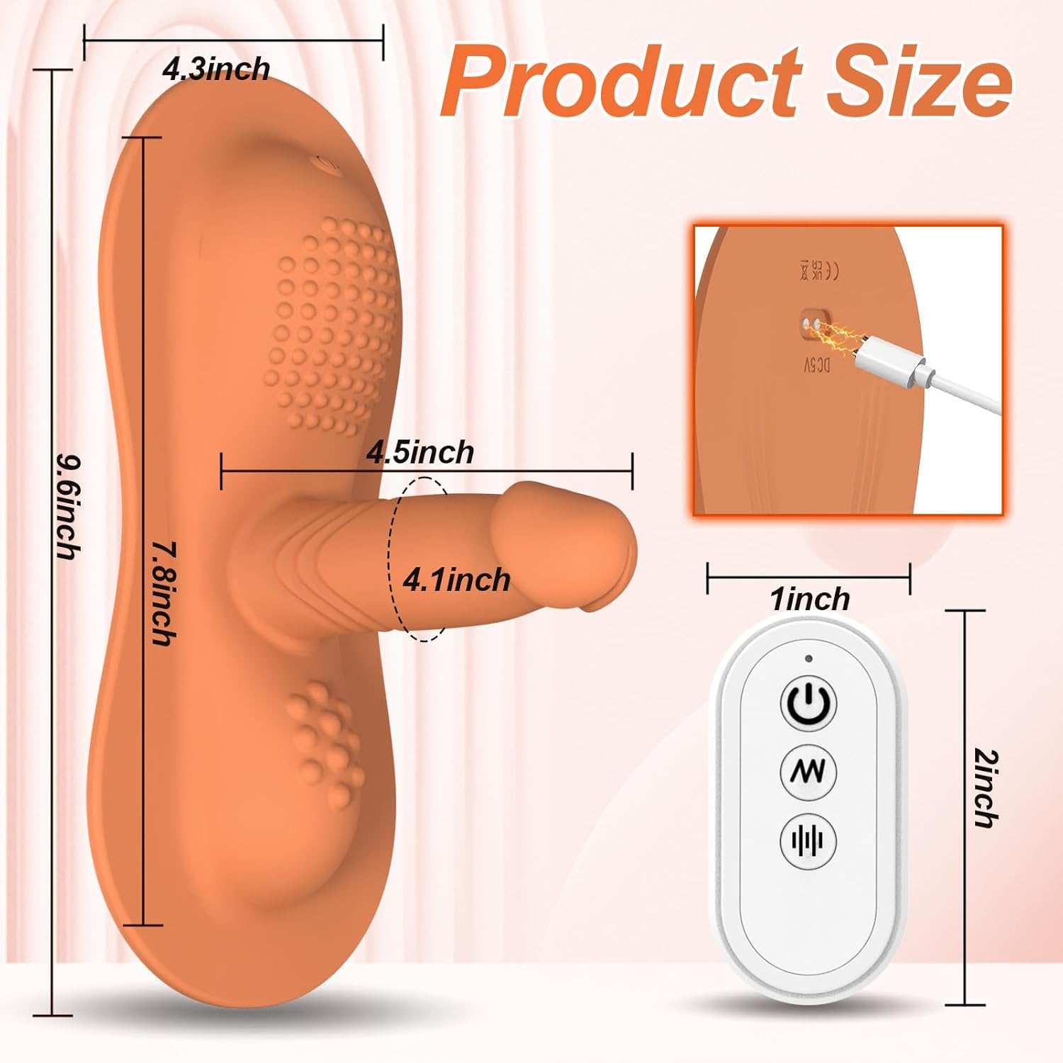Novelty Sit & Ride-On 4.5 Inch DIldo Remote Control Vibrator with Smooth Textured Pad