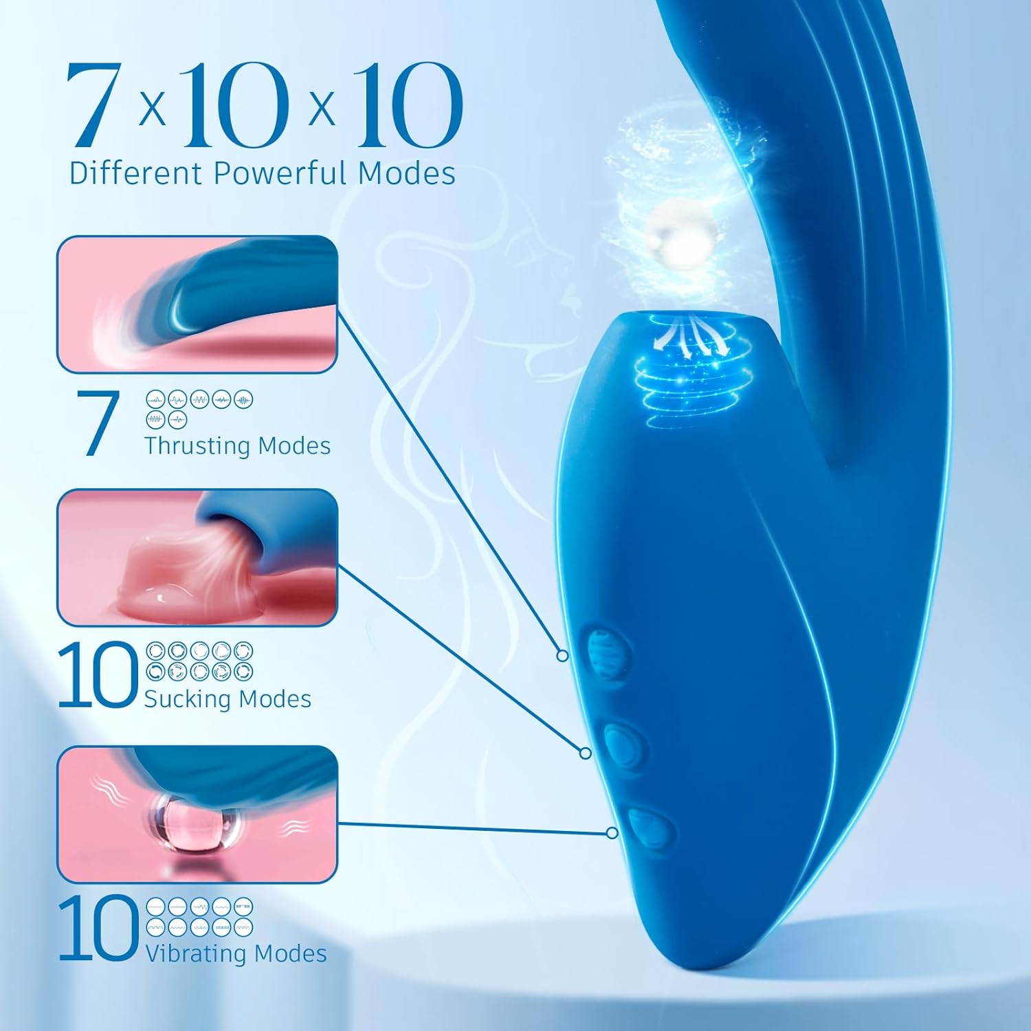 InsideOut G Spot Clitoral Stimulator – 7 Thrusting, 10 Vibration, 10 Suction Modes & Ergonomic