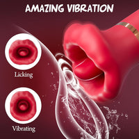 French Kiss Sweet Talker – Lifelike Mouth & Tongue Vibrator, 10 Thrusting & Vibration Modes