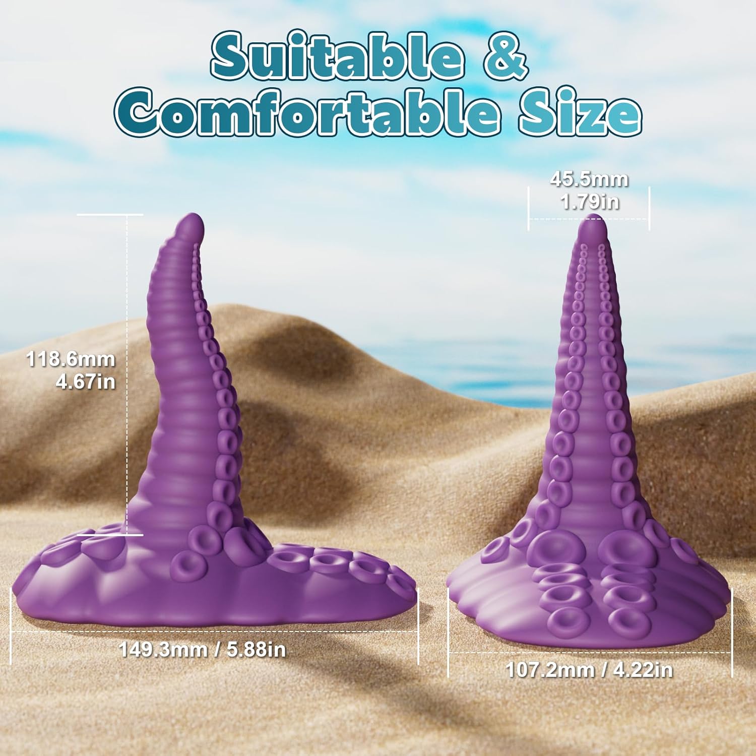 4.7" Insertable Tentacle Monster Dildo Vibrating Sex Saddle with Stable Structure (≤40 dB)