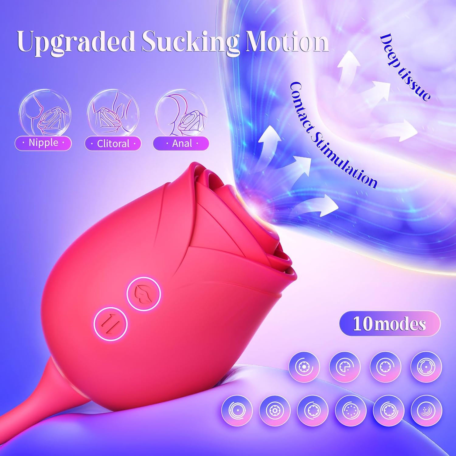 Rose Toy with Thrusting G Spot Vibrator & 10 Sucking Modes (<50 dB) #Breast Sucking #Clit Rubbing #POV