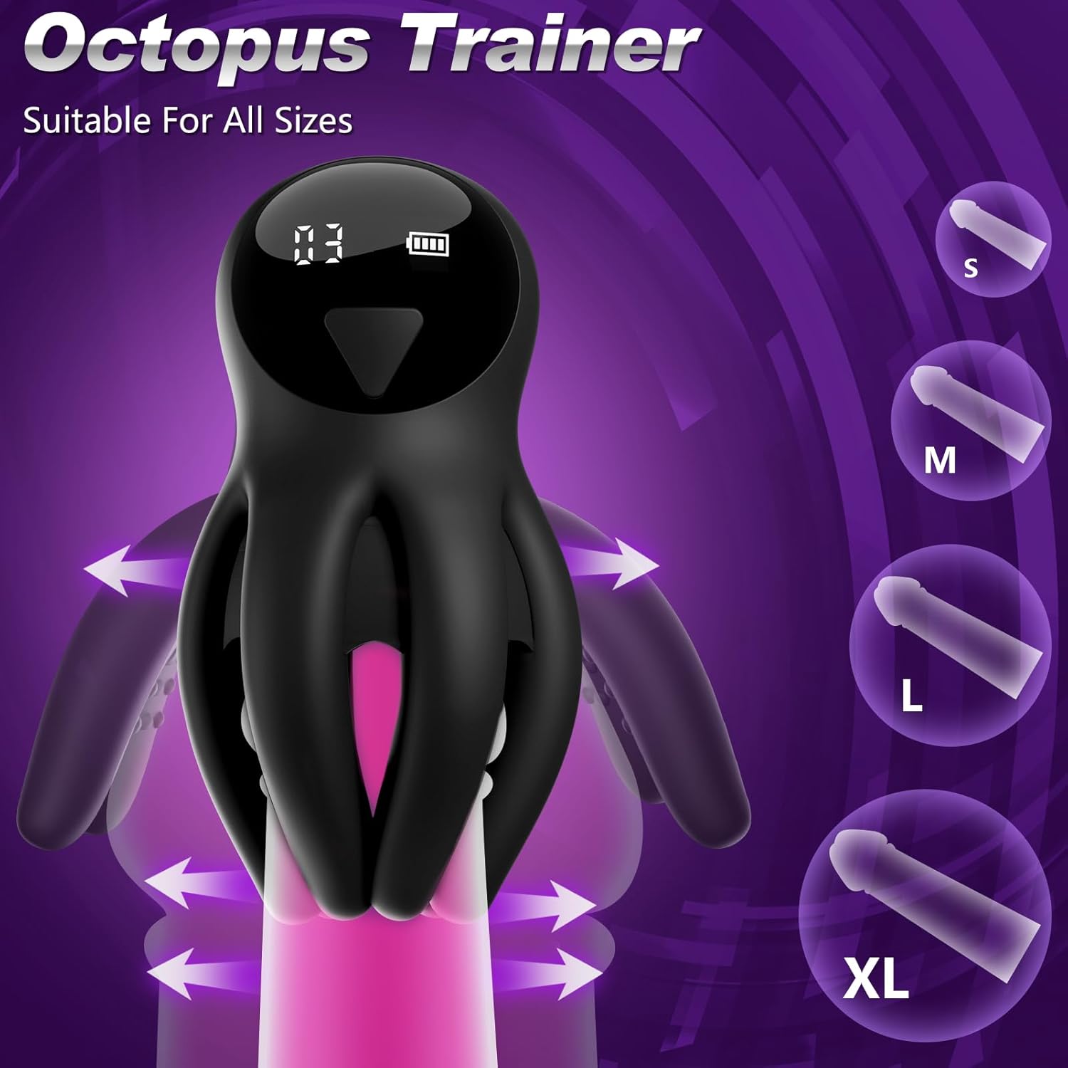 Octopus Tentacles 360° Surround Stimulation Glans Stroker with APP Control 10 Vibration