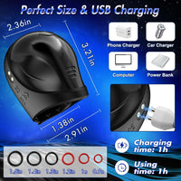 360° Wrapping Glans Helmet-Shaped Stimulator Pulsing Male Masturbator with LCD Display