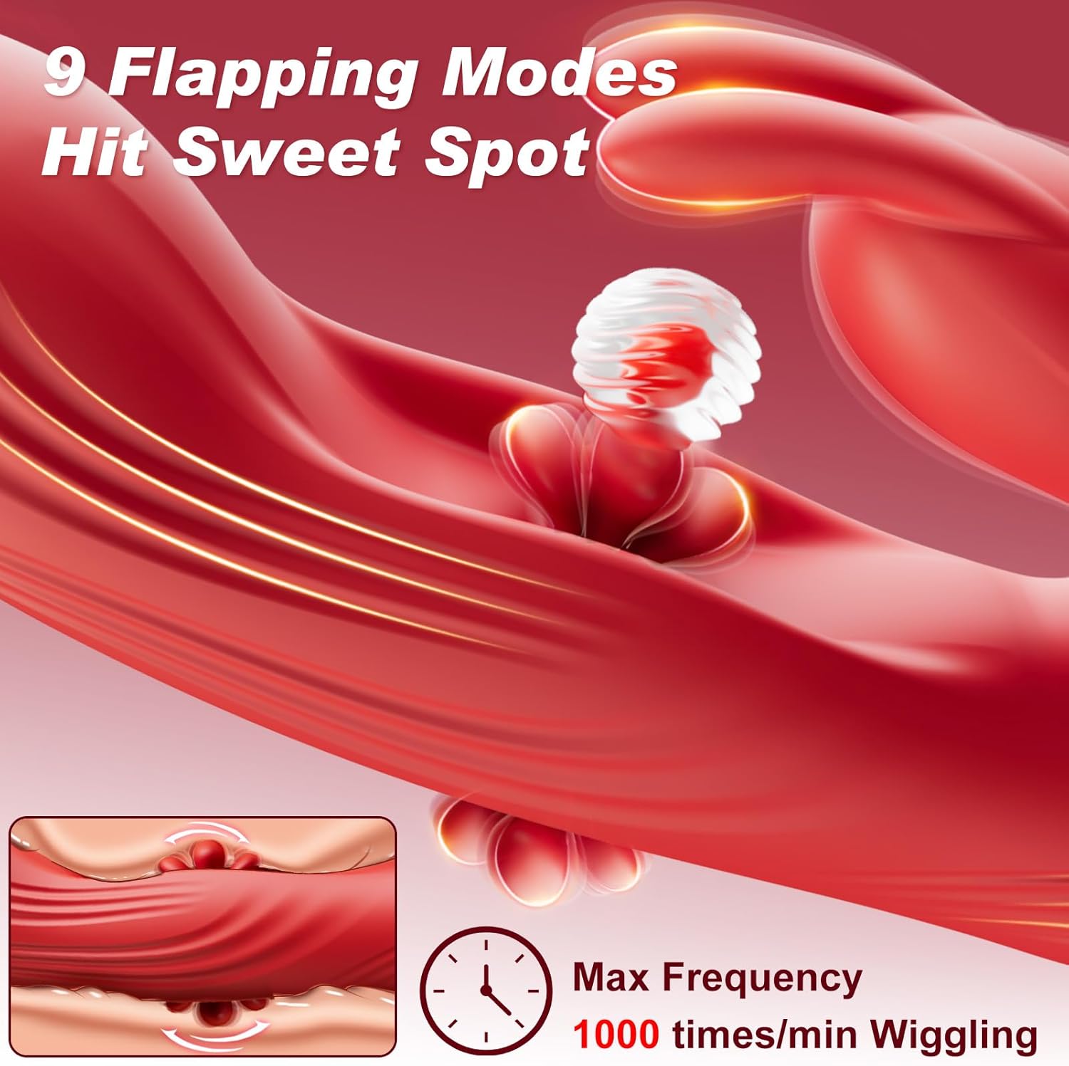 Triple Stimulation LED Screen Display 9 Vibrations & 9 Tapping Rabbit Vibrator