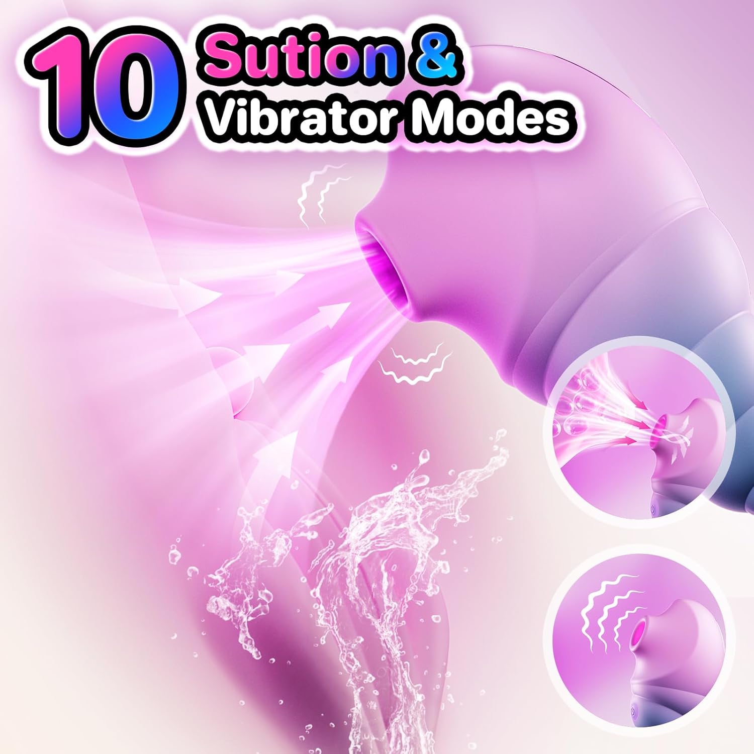 Cute Magic Conch Soft Touch Sucking Vibrator with 10 Suction & Vibrating Modes