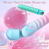 Dual Wand Massager & Bullet Vibrator Set - 7 Modes, Heating, Quiet, Waterproof & Body-Safe Silicone