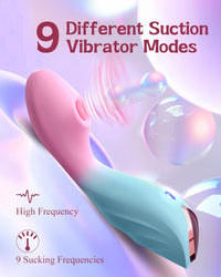 First Insertable Suction Vibrator Dual Stimulation - Adjustable 9 Modes, Compact, Quiet