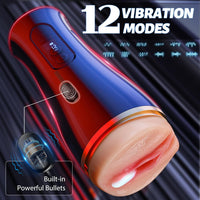 7.5" Depth Creampie Squeezable Realistic Vagina App Control Vibrating Male Masturbator