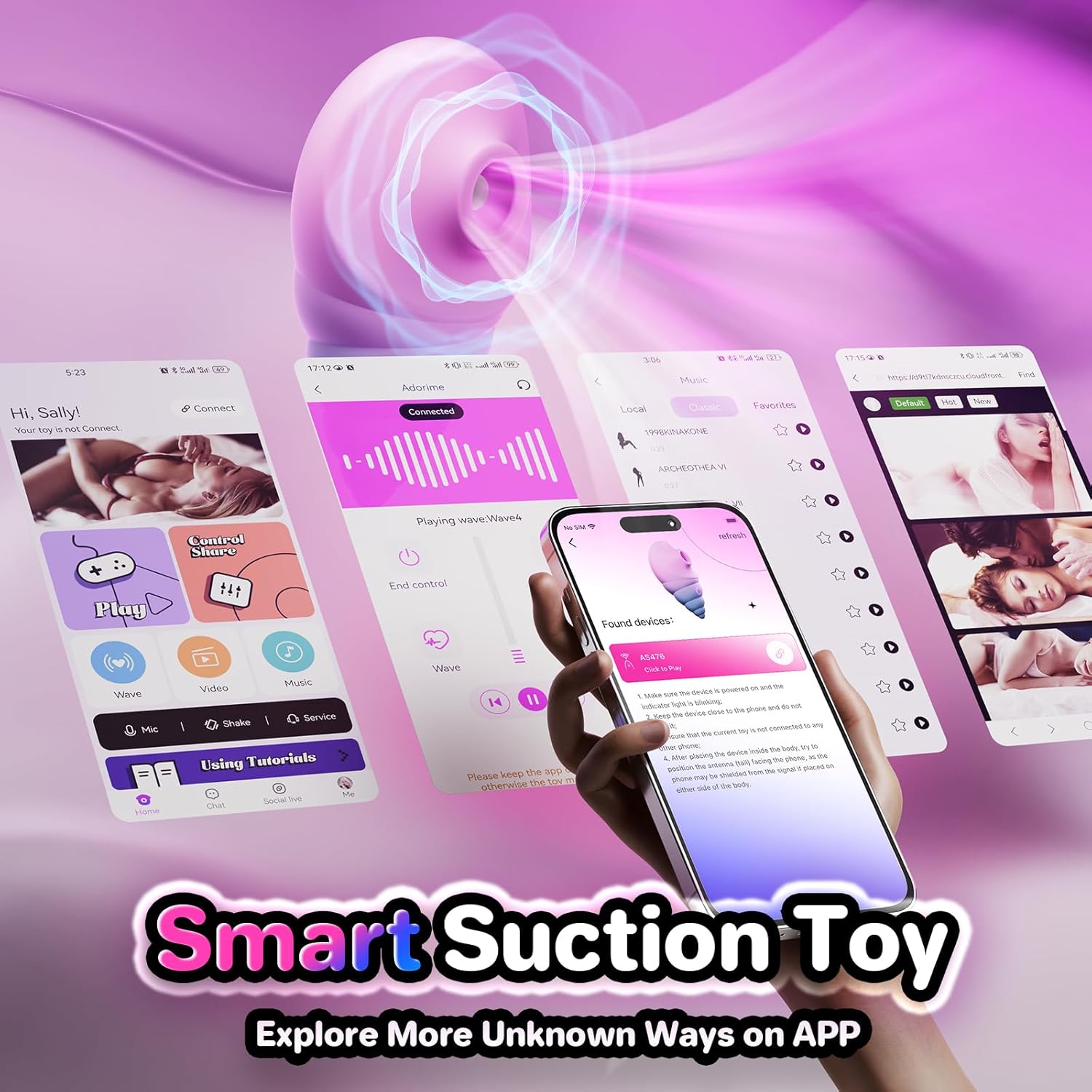 Cute Magic Conch Soft Touch Sucking Vibrator with 10 Suction & Vibrating Modes