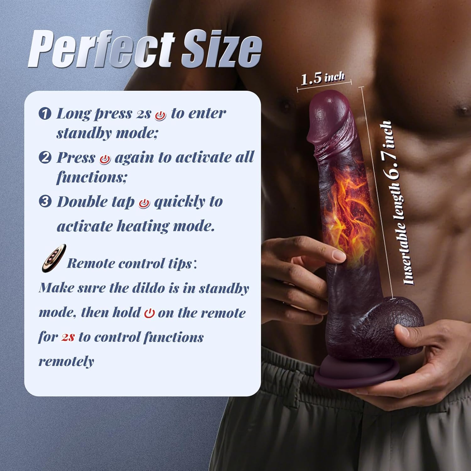 Emperor – 9" Realistic Dildo, Powerful Thrusting & Vibration, Heated for Enhanced Sensation (<50 dB)