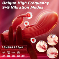 Triple Stimulation LED Screen Display 9 Vibrations & 9 Tapping Rabbit Vibrator
