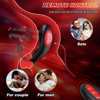 Vibrating & Tapping Dual Motor Prostate Massager with Ergonomic Design Double Cock Rings 6.2 Inch