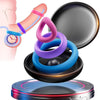 3 Pcs Different Sizes Multi-Coloured Silicone Penis Ring with Storage Box