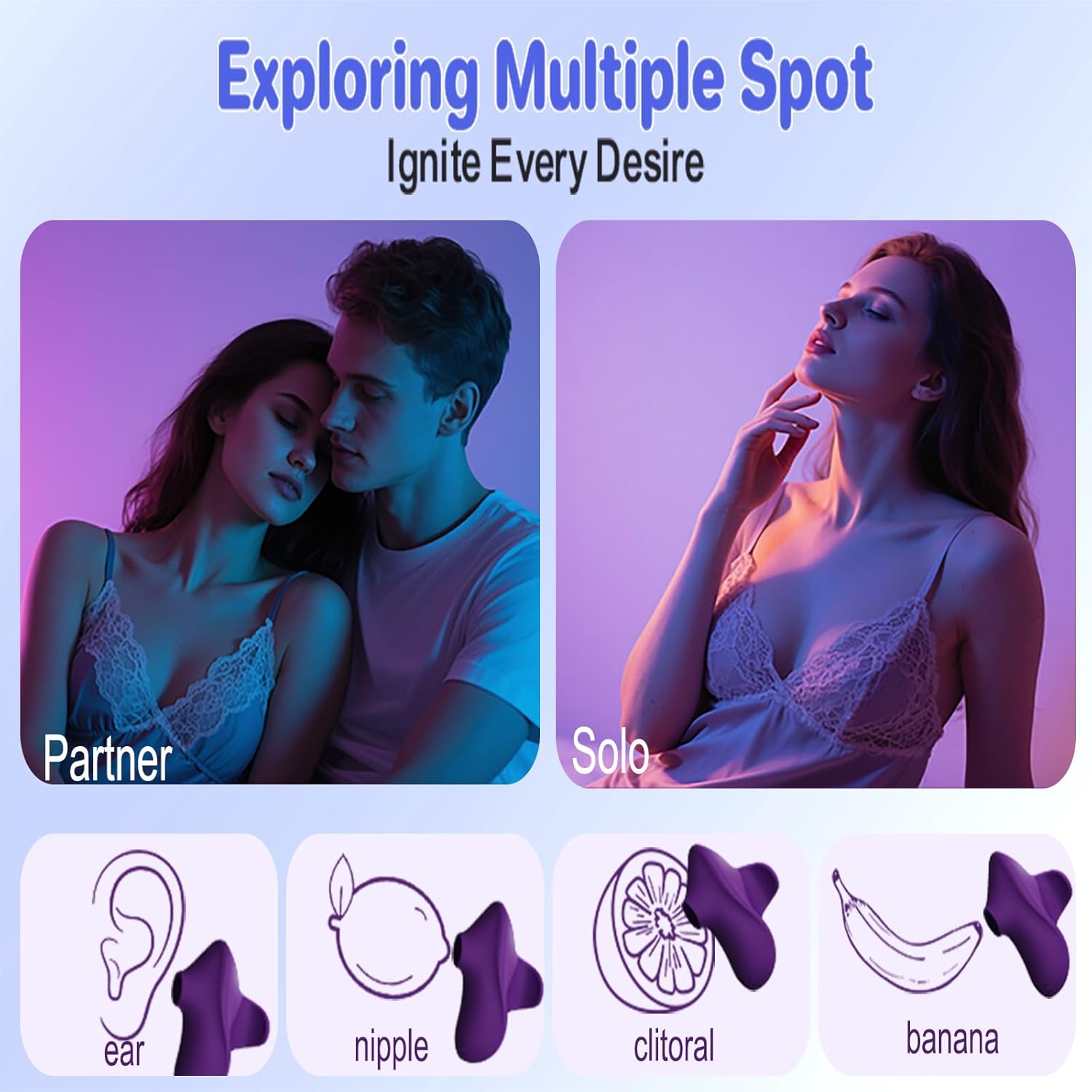 Precision Finger Vibrator - 10 Suction Modes, Lightweight, Cute Heart Design