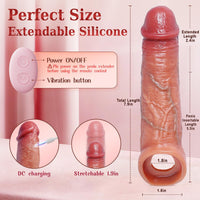 DOMINIX Realistic Vibrating Penis Sleeve, Elastic Penis Ring, Big Dick, Stretching, Hotwife Lifestyle (<45 dB)