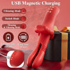 Lip-Shaped Clitoral Stimulator 10 Dual Thrusting & Dual Vibrating Modes
