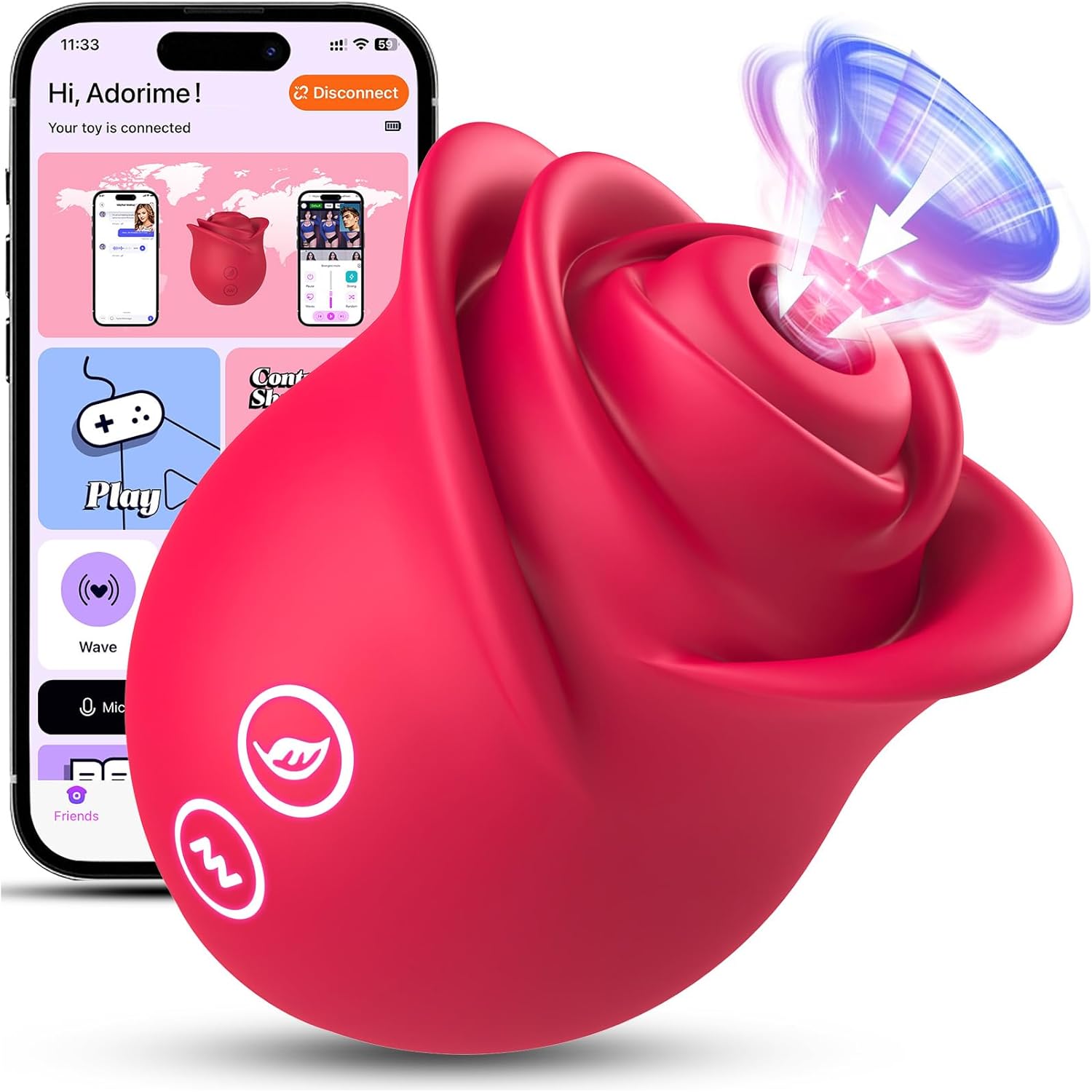 AI Interactive Rose Clitoral Suction Vibrator – App Remote, Powerful for The Price, Easy to Store