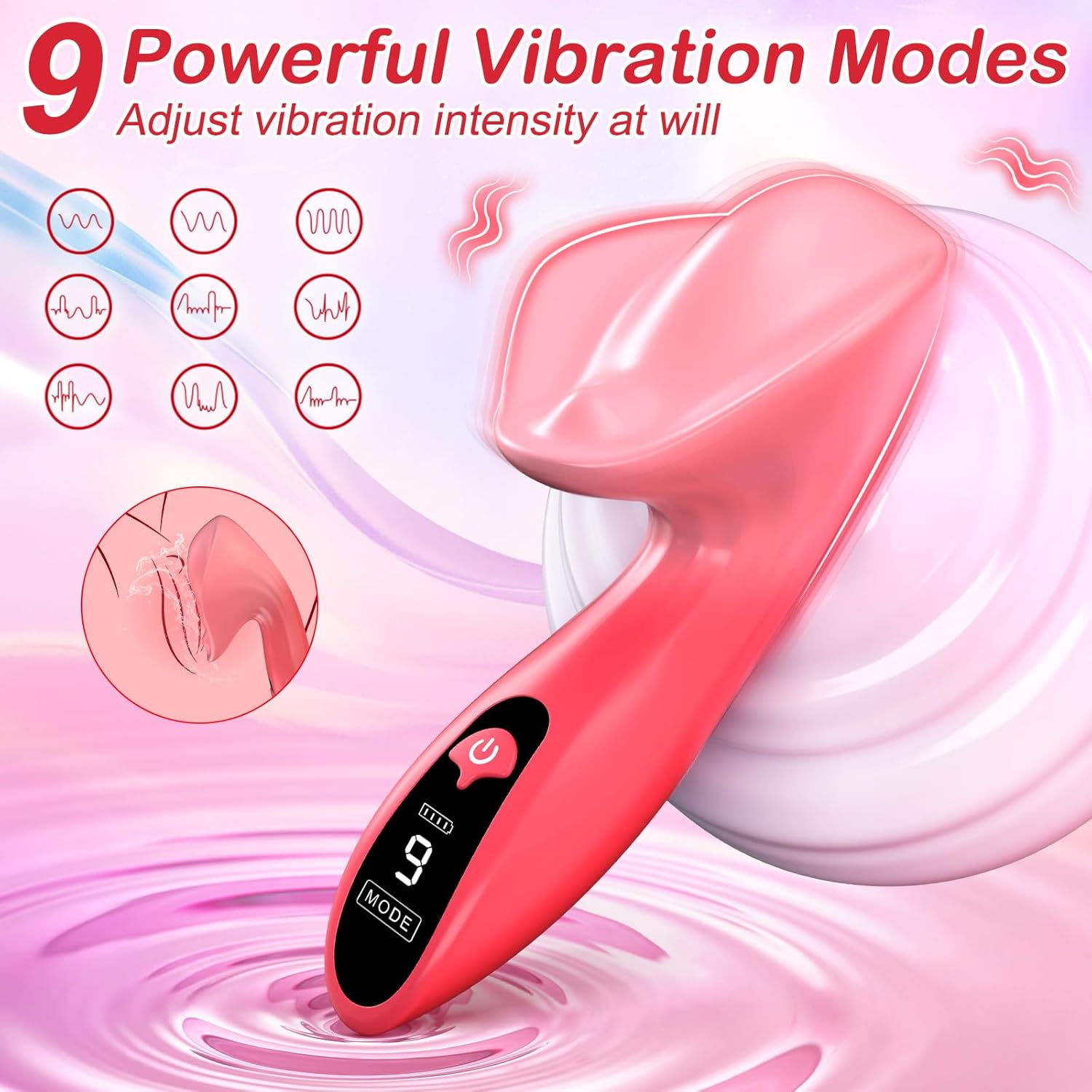 Smart APP Controlled 9 Powerful Vibrating Modes with LCD Display Clitoral Vibrator