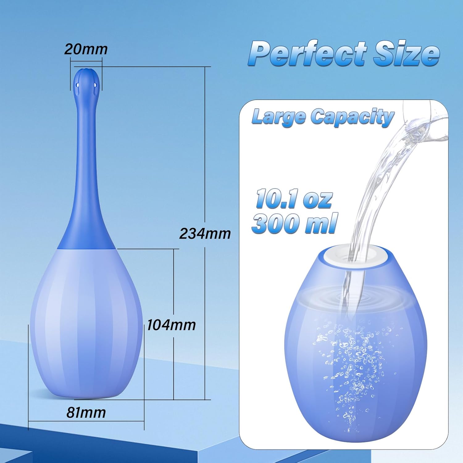 Anti-Backflow Enema Bulb For Female Perineal Irrigation Or Internal Cleaning Of The Channel