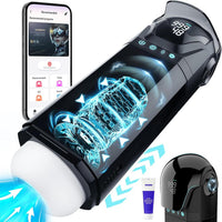 9IN1 Adjustable Helmet Throated Swallowing Male Masturbator with 9 Sucking & Thrusting & Vibrating (<50 dB)